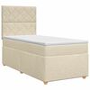 vidaXL Boxmadras med topmadras Cremefarvet 90 x 190 cm Stof