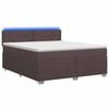 vidaXL Box Spring Seng med Madras og LED M&oslash;rk Brun 180 x 200 cm Stof