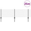 vidaXL Hegn med post Gr&aring; 0,4 x 25 m St&aring;l og PVC