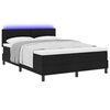 vidaXL Box spring seng med madras med LED Sort 140 x 200 cm Stof
