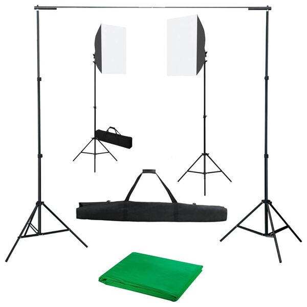 vidaXL fotostudies&aelig;t med softbox-lamper og baggrund