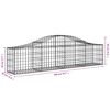 vidaXL buede gabionkurve 14 stk. 200x30x40/60 cm galvaniseret jern