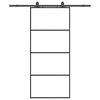 vidaXL skyded&oslash;r med hardwares&aelig;t 90x205 cm ESG glas sort