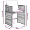 vidaXL Have Spisebordss&aelig;t 5 pcs Lysegr&aring; polyrattan