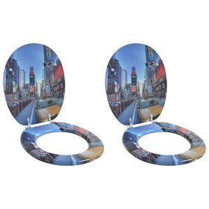 vidaXL toilets&aelig;der med l&aring;g 2 stk. New York-design MDF