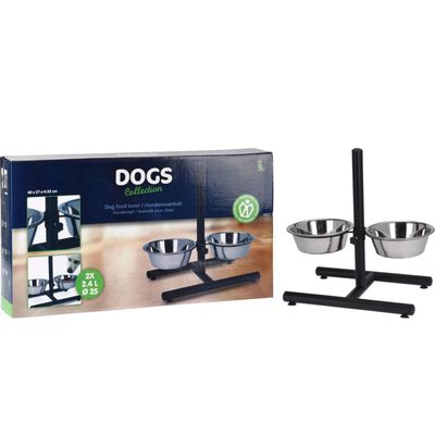 Pets Collection højdejusterbar dobbelt mad- og vandskål til hunde