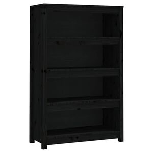 vidaXL bogreol 80x35x126 cm massivt fyrretr&aelig; sort