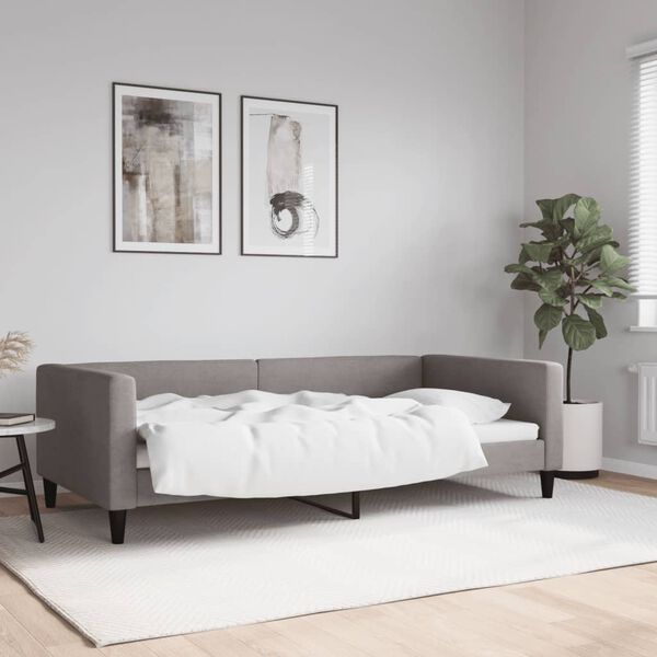 vidaXL daybed 100x200 cm stof gr&aring;brun