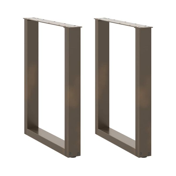 vidaXL spisebordsben U-formet 2 stk. naturst&aring;l 70x(72-73) cm st&aring;l