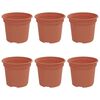 vidaXL Rund Blomsterpotte 6 stk. Mursten R&oslash;d &Oslash; 12,5 x 10 cm Plastik