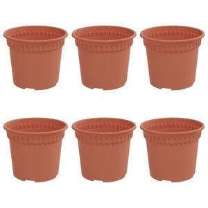vidaXL Rund Blomsterpotte 6 stk. Mursten R&oslash;d &Oslash; 12,5 x 10 cm Plastik