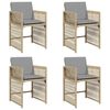 vidaXL havestole 4 stk. med hynder polyrattan blandet beige