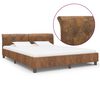 vidaXL sengestel 160x200 cm imiteret ruskind brun