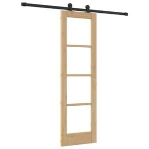 vidaXL Skyded&oslash;r ORKDAL 61 x 198,5 cm Massivt fyrretr&aelig; og glas