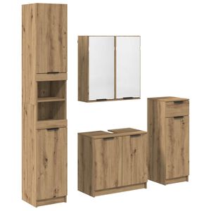 vidaXL Badev&aelig;relsesm&oslash;bel s&aelig;t 4 stk. Artisan Egetr&aelig; 64,5 x 33,5 x 59 cm
