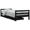 vidaXL sengeramme til juniorseng m. skuffer 90x200 cm massivt fyr sort