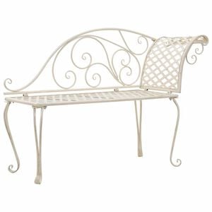 vidaXL chaiselong til haven 128 cm metal antik hvid