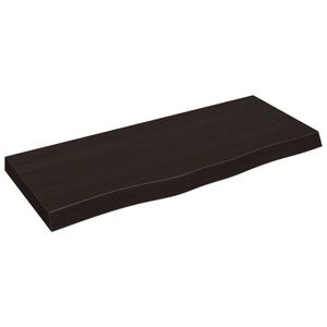 vidaXL v&aelig;ghylde 100x40x(2-6) cm behandlet massivt egetr&aelig; m&oslash;rkebrun