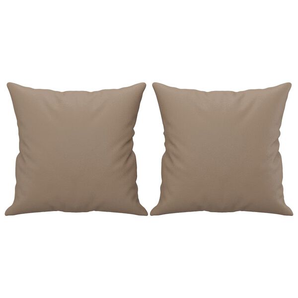 vidaXL pyntepuder 2 stk. 40x40 cm kunstlæder cappuccinofarvet