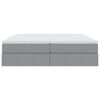 vidaXL Seng med opbevaring og madras Lysegr&aring; 200 x 200 cm Polyester
