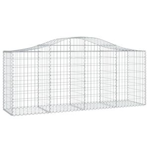 vidaXL buet gabionkurv 200x50x80/100 cm galvaniseret jern