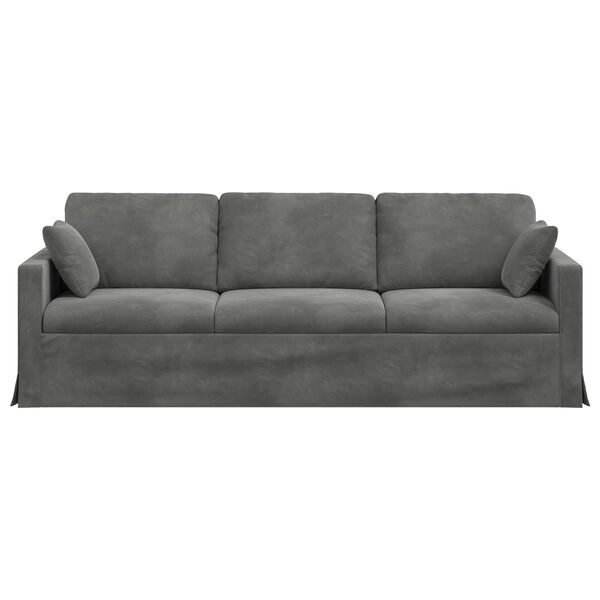 vidaXL Sofa M&oslash;rkegr&aring; 228 x 78 x 80 cm Fl&oslash;jl