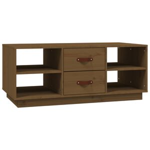vidaXL sofabord 100x50x41 cm massivt fyrretr&aelig; gyldenbrun