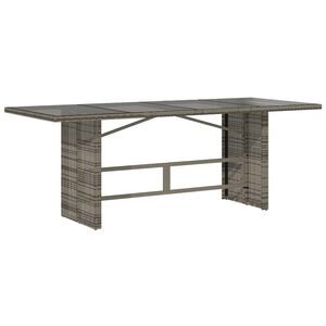 vidaXL havebord med glastop 190x80x74 cm polyrattan gr&aring;