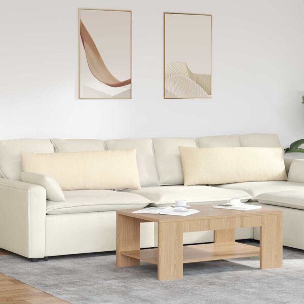 vidaXL Sofapuder 2 pcs Creme 120 x 40 cm Velourstof