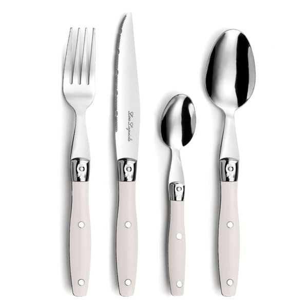 Lou Laguiole bestiks&aelig;t 24 dele Comptoir cremefarvet