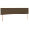 vidaXL sengegavl med LED-lys 160x5x78/88 cm stof m&oslash;rkebrun