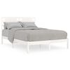 vidaXL sengeramme 135x190 cm dobbelt massivt fyrretr&aelig; hvid