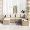vidaXL Havesofa S&aelig;t med pude 6 pcs Beige og creme polyrattan
