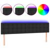 vidaXL sengegavl med LED-lys 180x5x78/88 cm kunstl&aelig;der sort