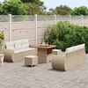 vidaXL Havesofa S&aelig;t med pude med pude 9 pcs Beige og creme polyrattan