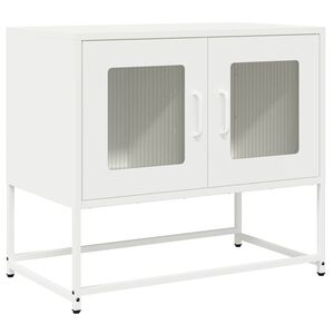 vidaXL tv-bord 68x39x60,5 cm koldvalset st&aring;l hvid