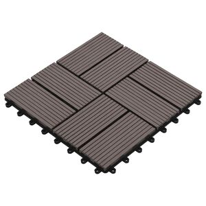 vidaXL Terrasse Flise 11 pcs M&oslash;rk Brun 30 x 30 cm WPC