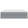 vidaXL Seng med opbevaring og madras Lysegr&aring; 180 x 200 cm Polyester