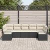 vidaXL Havesofa S&aelig;t 7 pcs Sort Poly rattan