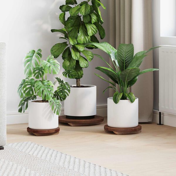 vidaXL Plante Stool 3 pcs Brun Mahogni Tr&aelig;