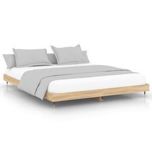 vidaXL sengeramme uden madras 200x200 cm konstrueret tr&aelig; sonoma-eg