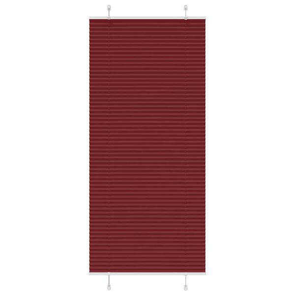 vidaXL Pliss&eacute;gardin Bordeauxr&oslash;d 95x200 cm Stofbredde 94,4 cm Polyester