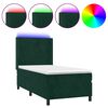 vidaXL kontinentalseng med LED-lys 80x200 cm velour m&oslash;rkegr&oslash;n