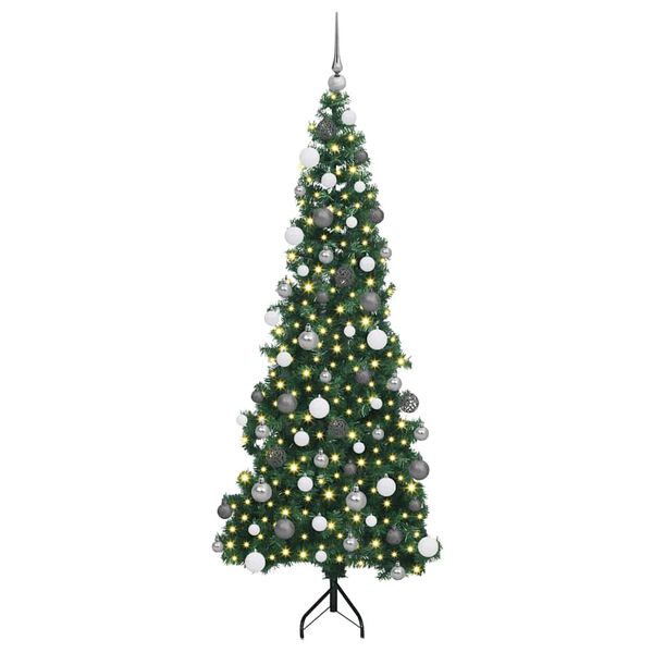 vidaXL Hj&oslash;rne Kunstigt Juletr&aelig; med 300 LED'er Gr&oslash;n 180 cm PVC og metal