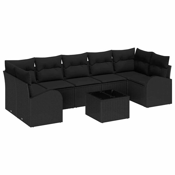 vidaXL Havesofa Sæt Sort 55 x 55 x 37 cm polyrattan