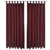 vidaXL Gardiner i mikro-satin med l&oslash;kker 2 stk. 140 x 225 cm bordeaux-r&oslash;d