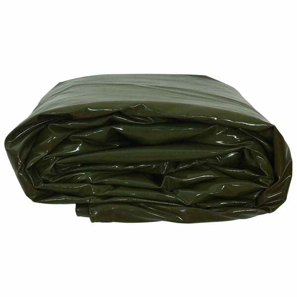 vidaXL Tarpaulin 650g / m&sup2; Oliven gr&oslash;n 4 x 6 m L&aelig;rred med PVC-bel&aelig;gning