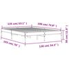vidaXL sengestel 135x190 cm konstrueret tr&aelig; og metal gr&aring; sonoma-eg