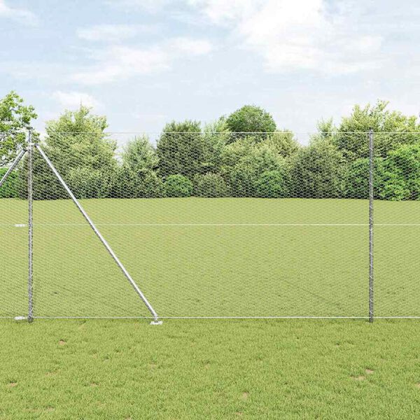 vidaXL Hegnsp&aelig;l S&oslash;lv 10 x 1,5 m (25 mm mesh) St&aring;l