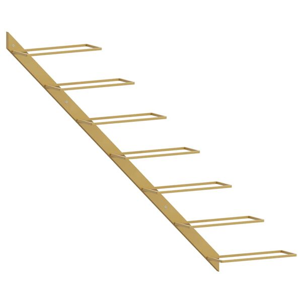 vidaXL v&aelig;gh&aelig;ngt vinreol til 7 flasker metal guldfarvet